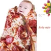 بطانية الطفل ناعمة حديثي الولادة شكل مستدير شكل بيتزا يمكن ارتداؤها رمي بطانية R230617