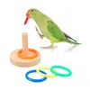 Brinquedos 5 pçs pássaro papagaio treinamento brinquedos conjunto incluem bloco de madeira quebra-cabeça brinquedo basquete empilhamento anéis skate porcas e parafusos brinquedo