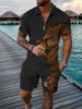 Męskie dresy męskie Summer Modny Styl 3D w stylu 3D Print Polo Shirt Set Casual Sports Short Sanda Shorts 2 -Siece Męski lekkoatletyka 230617
