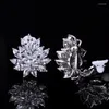 Dos Boucles D'oreilles ThreeGraces Superbe Zircon Cubique Argent Couleur Élégant Non Percé Clip Sur Pour Les Femmes Chic Bijoux De Fête De Mariée EJ0037