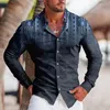 Camisas casuais masculinas outono moda oversized para homens estampa de leopardo botão top manga longa roupas masculinas praia e blusas