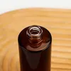 Amber Glass Pump Bottles Plat Shoulder Refillable Spray Bottle For Serum Essential Oil Parfym Lotion 30 ml 50 ml 80 ml 100 ml Arsbt