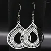 Dangle Boucles D'oreilles De Mode Fleur En Acier Inoxydable Goutte Pour Les Femmes Bijoux Argent Couleur Boucle D'oreille Femme E1513S02