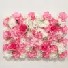 Flores decorativas LINMAN Rosered White Silk Rose Flower Wall Artificial para decoração de casamento BabyShow Christmas Home Backdrop Decor