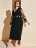 Dresses Toleen Clearance Price Women Plus Size Large Maxi Dresses 2022 New Chic Elegant Black Long Sleeve Evening Party Wedding Clothing