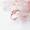 Cluster Rings MloveAcc 925 Real Sterling Silver Rose Gold Color Heart Cocktail Öppningsring Sizable för Women Girl Jewelry