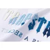 Designer Tees Tsihrts Shirts Trapstar Letter White Blue Handtuch Sticked Short Sleeve T -Shirt Mode Marke Herren Damen Paar Shorts Capris