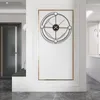 Настенные часы Большие черные творческие роскошные часы гостиная скандинавские металлические промышленные электронные рельеф