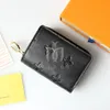 Luxury Zipper Short Designer Wallet Womens Old Flower Letter Wallet Keychain Handbag MINI Card Wallet with Box