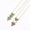 Pendant Necklaces 2023 Arrow Stone Necklace Traingle White Green Long Statement Women