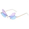 Sunglasses Fashion Designer Retro Glasses Frameless Butterfly Rhinestone Ladies Steampunk Party Supplies Tools