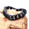 Link Bracelets 17mm Arrive 316L Stainless Steel Black Color Brushed Cuban Curb Chain Men's Unisex's Bracelet Bangle 8.46"