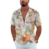 Camicie casual da uomo Y2K Camicia da uomo estiva Polo estiva hawaiana Camicia con motivo paesaggistico Navy Royal Blue Stampa 3D Outdoor Street Top manica corta 230617