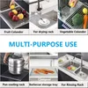 1pc Multifunctional Dish Drying Rack, Sink Drain Rack For Kitchen, Stainless Steel Silicone Heat Resistant Non-Slip, Roll Up, Removable Utensil Holder