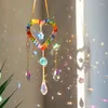 Decorative Flowers Sun Catcher Crystals Crystal Prism Heart Dream Hanging With Chain Pendant Ornament For Window Home Garden