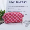 Makeup Bag Checkered Cosmetic Bag Pink Green Makeup Pouch Travel Toiletry Bag Organizer Cute Makeup Brushes Storage Bag for Women Girls 1224520