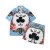 Men's Tracksuits Loose Casual Shirt Shorts Suit Men's Street Retro Printing Playing Card Butterfly Vacation Beach Short-sleeved Two-piece Set 230617