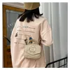 Evening Bags Retro Shoulder Bag Cute Embroidered Bear Girl Student Funny Corduroy Pouch