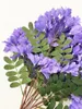 Dekorativa blommor En siden Jacaranda Flower Branch Artificial Syringa Faux Mezereon Stam med grönt blad för bröllopshem bord Floral