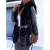 Kobiety skórzane kobiety zima moda z długim rękawem Faux Fur Pu płaszcz czysty kolor Casual Cardigan Kurtka gęsta ciepłe kurtki parka