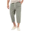 Pantalones de hombre Hombres Sueltos Rectos Verano Casual Transpirable Nueve cuartos Año Hombres 44x30