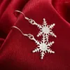 Dangle Oorbellen Fabriek Directe Verkoop 925 Sterling Zilver Voor Vrouwen Hoge Kwaliteit Mode-sieraden Sneeuwvlok Drop Holiday Gift
