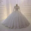 Muzułmańska długie rękawie 2020 suknia balowa suknia ślubna ślubna suknia ślubna klejnot szyjka koronkowa do tylnej części cekiny plus szlafrop