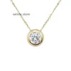 Fashion Pendant 14kt Solid Gold Jewelry Necklace Women Jewelry 1ct Moissanite 9k 14k 18k Real Gold Chain Link Necklace Wholesale