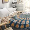 Blanket Summer Flower Print Towel Blanket Cotton Sofa Bedspread 200*230 Double-sided Yarn-dyed for Home Travel R230617