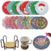 Stitch Diy Diamond Painting Coaster Cup Mat Pad Animal Mandala Diamond Embroidery Round Coasters Table Placemat Home Kitchen Decor