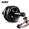 Core Abdominal Trainers 3pcsSet Ab Wheel Roller Stimulation Musculaire Accueil Poulie Du Ventre Muet Équipement De Fitness Roulant Double 230617