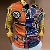 Men's Polos Y2K Spring Oversized Fashion Mens Patchwork White Polos Shirts Ethnic Print Long Sleeve Polo T Shirt For Men Playeras Hombre 230617
