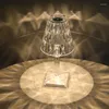 Bordslampor Kristalllampa Atmosfär Diamant Net Röd laddning Touch Wedding Decorative Bedside Bedroom