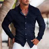 Casual shirts voor heren mode te groot voor mannen luipaard afdrukken knop met lange mouwen top herenkleding Hawaiiaanse en blouses