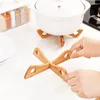 Hooks Bamboo Cross Pot Bottom Stand Köksutrustning Draining Rack Heat Insulation Anti-Scalde Cup Dish Holder