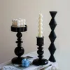 Candle Holders Glass Holder Decor For Home Decoration Pillar Tea Taper Black Clear White