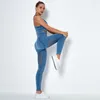 Kvinnors tvåstycksbyxor 2023 Sömlös sport sätter hög midja leggings och bh toppträning gym som kör kvinnor kostym fitness sportkläder atletisk