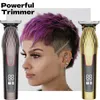 Cortadora de cabello Barba Trimmer Shaver Potente cortadora de cabello profesional Hombres 0 MM T Blade Máquina de corte de cabello de peluquero recargable eléctrica USB T9 230617