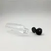 50 pcs Free Shipping 10 50 80 100 ml Transparent Plastic perfume bottle whit black Flip the top cover Empty Containers Jtfxk