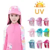 Cuffie da nuoto Bambini Bambini Estate Protezione UV UPF 50 Spiaggia all'aperto Cappello da sole per bambini Ragazzo Ragazza Costume da bagno Cappuccio con patta Cappuccio regolabile Costumi da bagno 230617