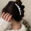 ヘアクリップチャームブラックベルベット模倣パールラブラージクローヘッドドレスヘアピンキャッチ女性気質アクセサリー