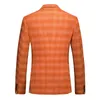 Męskie garnitury Plyesxale Orange Suit for Men Wedding Groom Wear PROM PRYPTACJA STANE MENS 3 -części