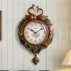 Wall Clocks TUDA European Style Peacock Living Room Large Silent Swing Clock Bedroom Atmosphere Stylish Pointer Quartz Pendulum