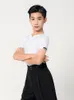 Stage Wear 2023 Latin Dance Practice Clothes For Boys Summer Short Sleeved Tops Chacha Rumba Tango Dress Modern Costumes DN15553