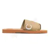 Sandálias de linho bordadas Woody Flat Mule Designer feminino famoso Coach Chinelos Branco Preto Salto alto plataforma Woodys Espadrille Wedge Slides Mocassins Sliders