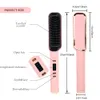 Hårrätare Leeons professionella hårstrånare Borste snabb uppvärmningskam Curling Iron Styler Electric Comb Rättare Brush 230617