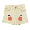 Shorts enkelibb barn sommar denim med söt orange bananmönster tc märke småbarn kläder barn pojkar flickor designer byxor 230617