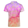 Polo da uomo Gold Hearts T-shirt casual Viola Rosa Tie Dye Stampa Polo Camicia Y2K Data Maniche corte Design Abbigliamento Large Size 230617