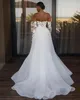 Vestidos de la línea de encaje boho Munas de la caracol Slit Diseñador de vestidos de novia de boda