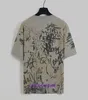 23SS Designer Men's T-shirt Handmade Graffiti Craft Printed Short Sleeve Summer Shirt Loose Worn and Dirty Craft Luxury T-shirt